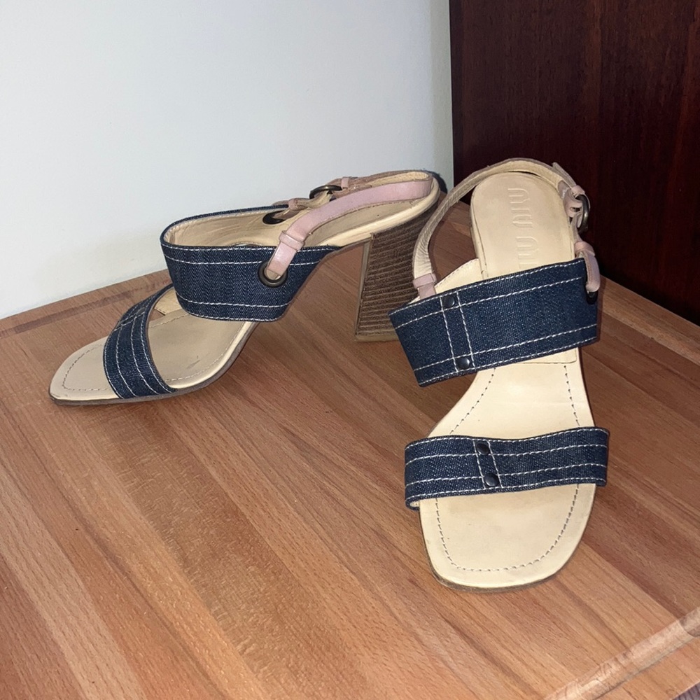 Vintage MIU MIU y2k denim sandals